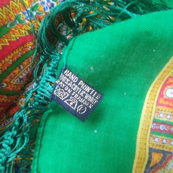 Retro Scarf Green Fringe Perfect Tied Tube Top - Picture 10 of 12